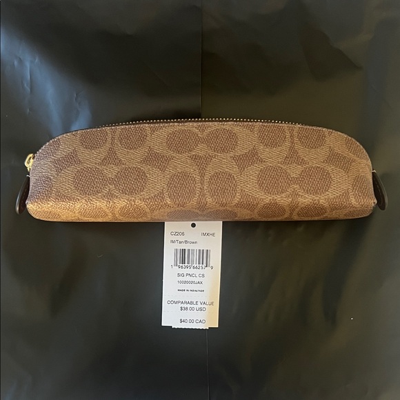 Coach Signature Monogram Pencil Case - Picture 1 of 2
